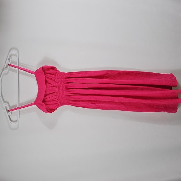 NWOT Urban Renewal Pink Smocked Sleeveless Midi Dress Womens S Barbiecore - Picture 1 of 9